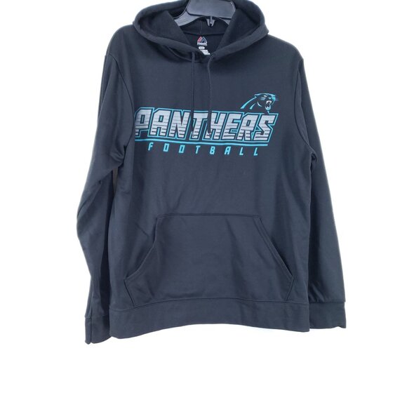 Carolina Panthers Hooded Sweatshirt Men's Size Medium Black - Picture 1 of 8